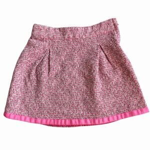 Monikeries Women’s Mini Pink Tweed Skirt Adjustable Waist Size 14 Girls XS Women